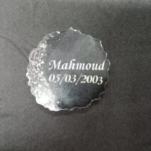 5cm Resin Circle with random edges Keychain – Two-Sided Design - سلسلة مفاتيح دائرية من الريزين بحواف عشوائية 5 سم – تصميم مخصص على الوجهين