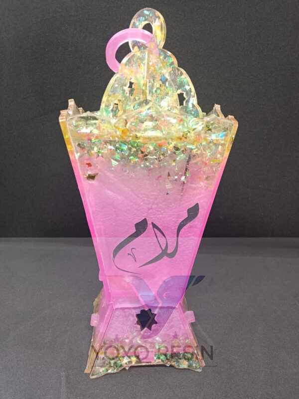 Resin Ramadan Lantern – Artistic & Elegant Decoration (25 cm) - فانوس رمضان من الريزين – ديكور فني وأنيق (25 سم) - Image 2