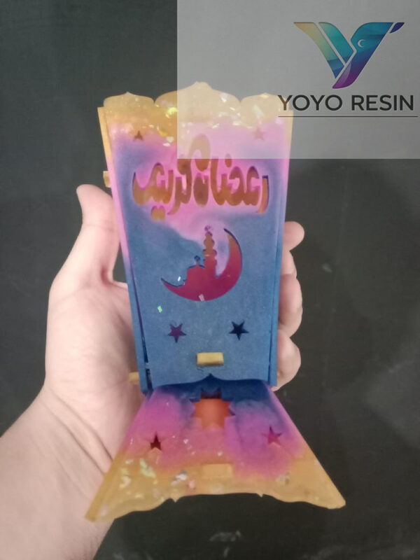 Resin Ramadan Lantern – Artistic & Elegant Decoration (25 cm) - فانوس رمضان من الريزين – ديكور فني وأنيق (25 سم) - Image 7