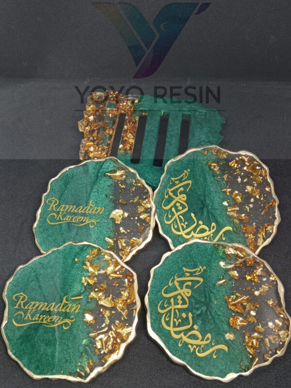 Elegant Resin Coaster – Luxurious & Artistic Table Protection - قاعدة أكواب أنيقة من الريزين – فخامة وفن لحماية طاولتك - Image 4